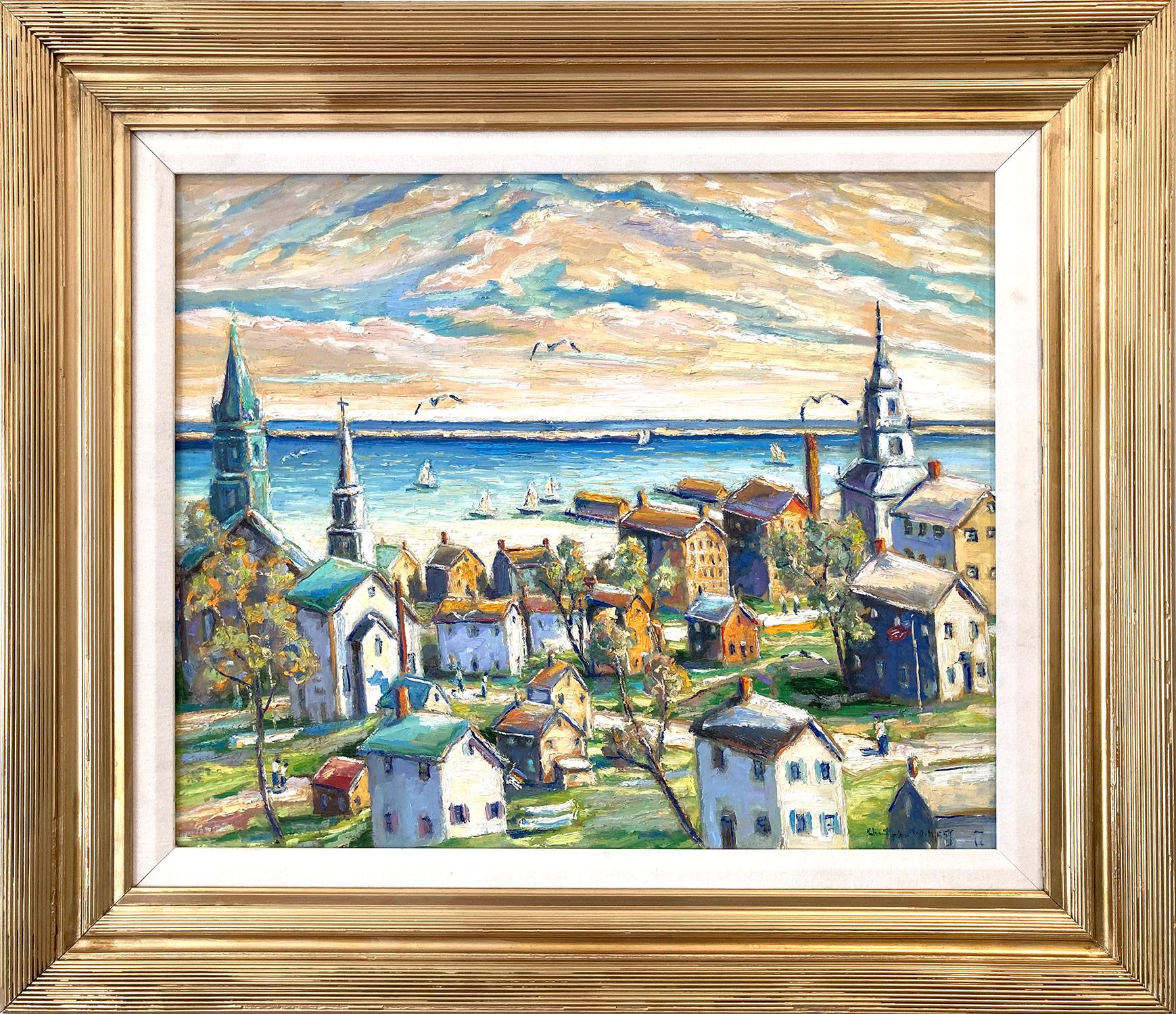 Christopher Willett Landscape Painting - "Provincetown, Massachusetts" Pastoral Summer Landscape Oil Painting Ocean View