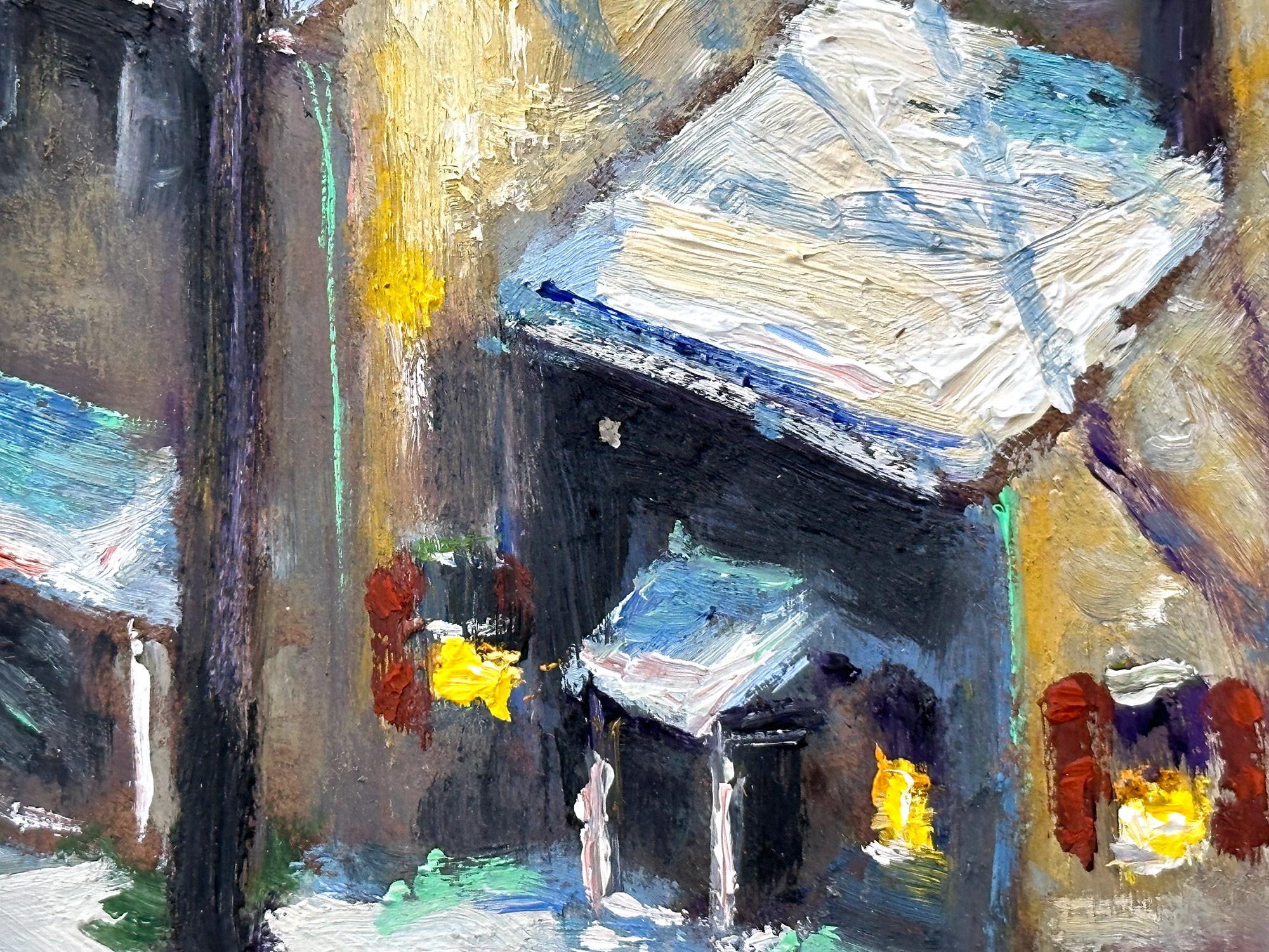 Impressionist winter pastoral scene of a quaint snow covered home by New Hope, PA. Willett has portrayed this charming scene in a most intimate, yet energetic way, and has packed much feeling into this miniature work. It is almost as if we are there