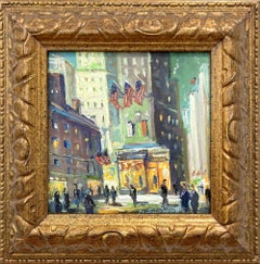 "Saturday Night Manhattan N.Y.C." Impressionist Snow New York City Oil Painting