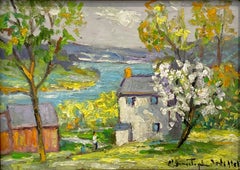 "Spring Ferry Rd Point Pleasant " Impressionist Pastoral Scene Oil Painting