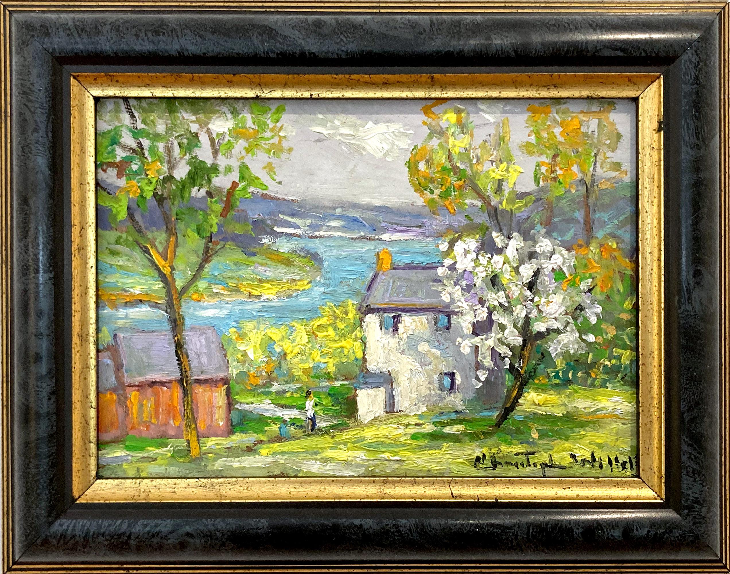 "Spring Ferry Rd Point Pleasant " Impressionist Pastoral Scene Oil Painting