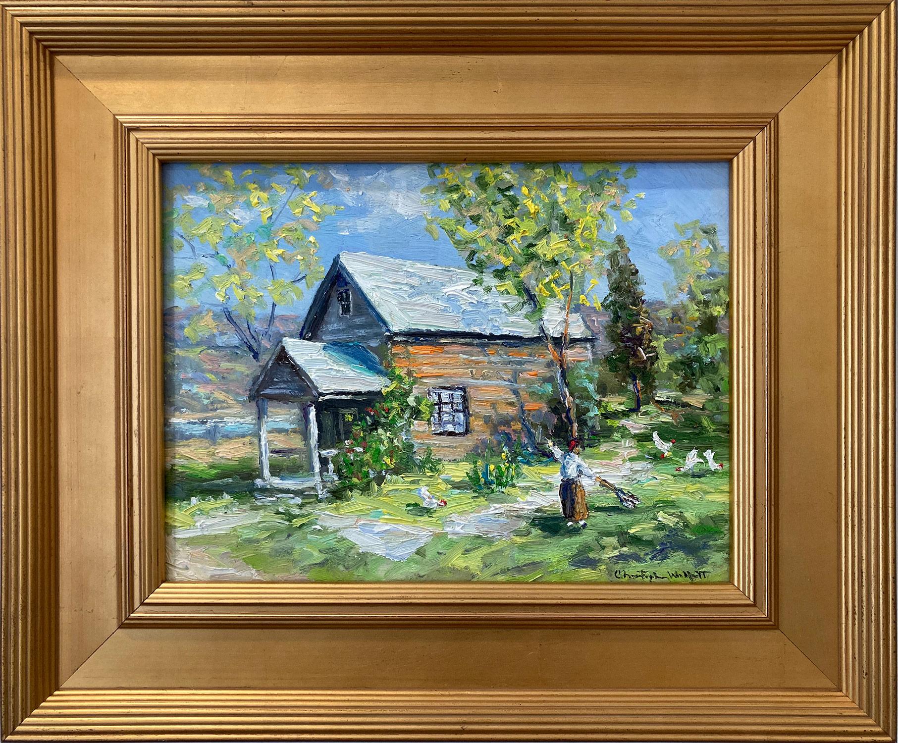 Christopher Willett Landscape Painting - "Sunday Spring Cleaning" Point Pleasant Bucks County Landscape Oil Painting
