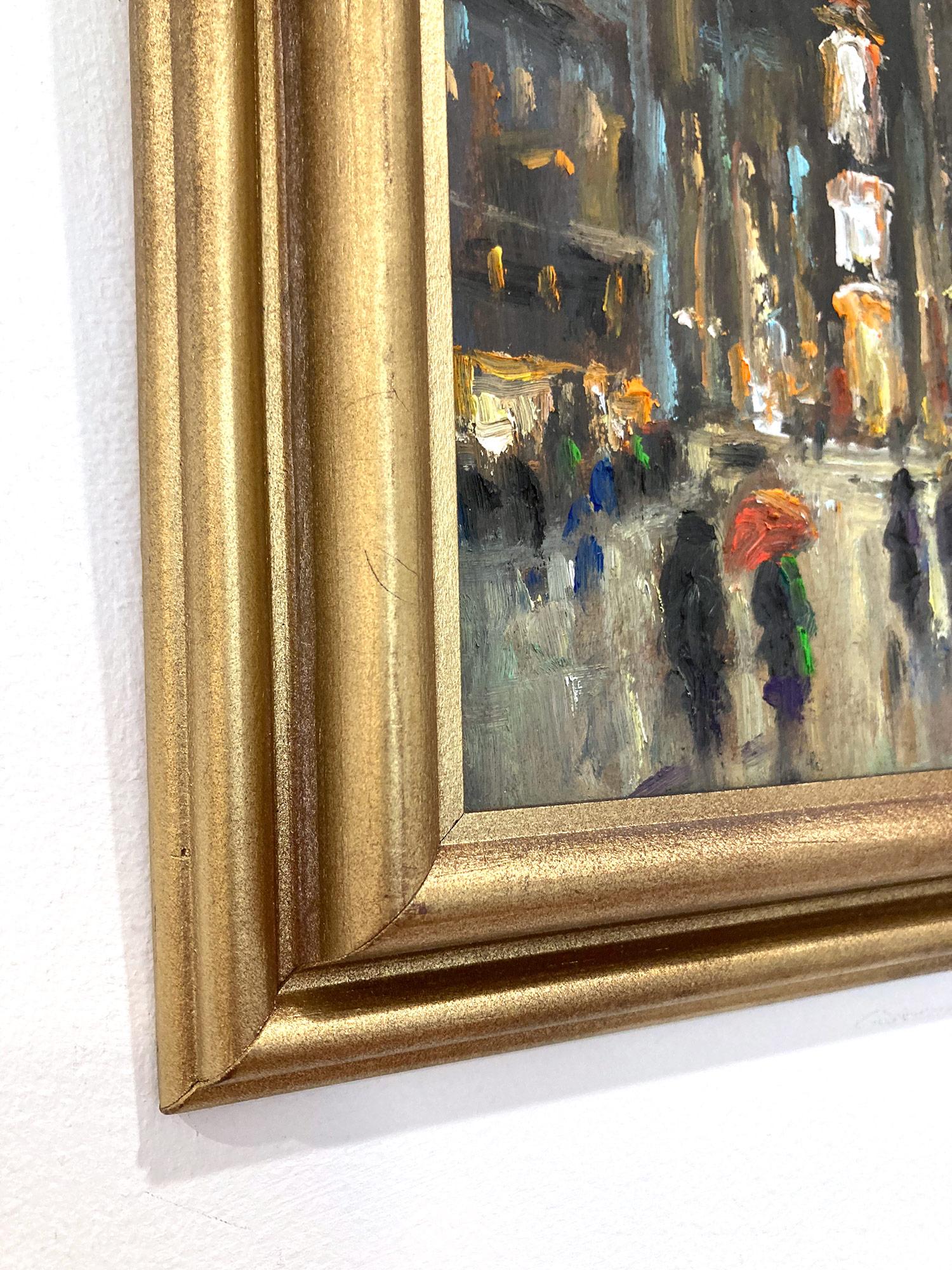 „Times Square N.Y.C.“ Impressionistische Schneeszene in New York City, Ölgemälde im Angebot 8