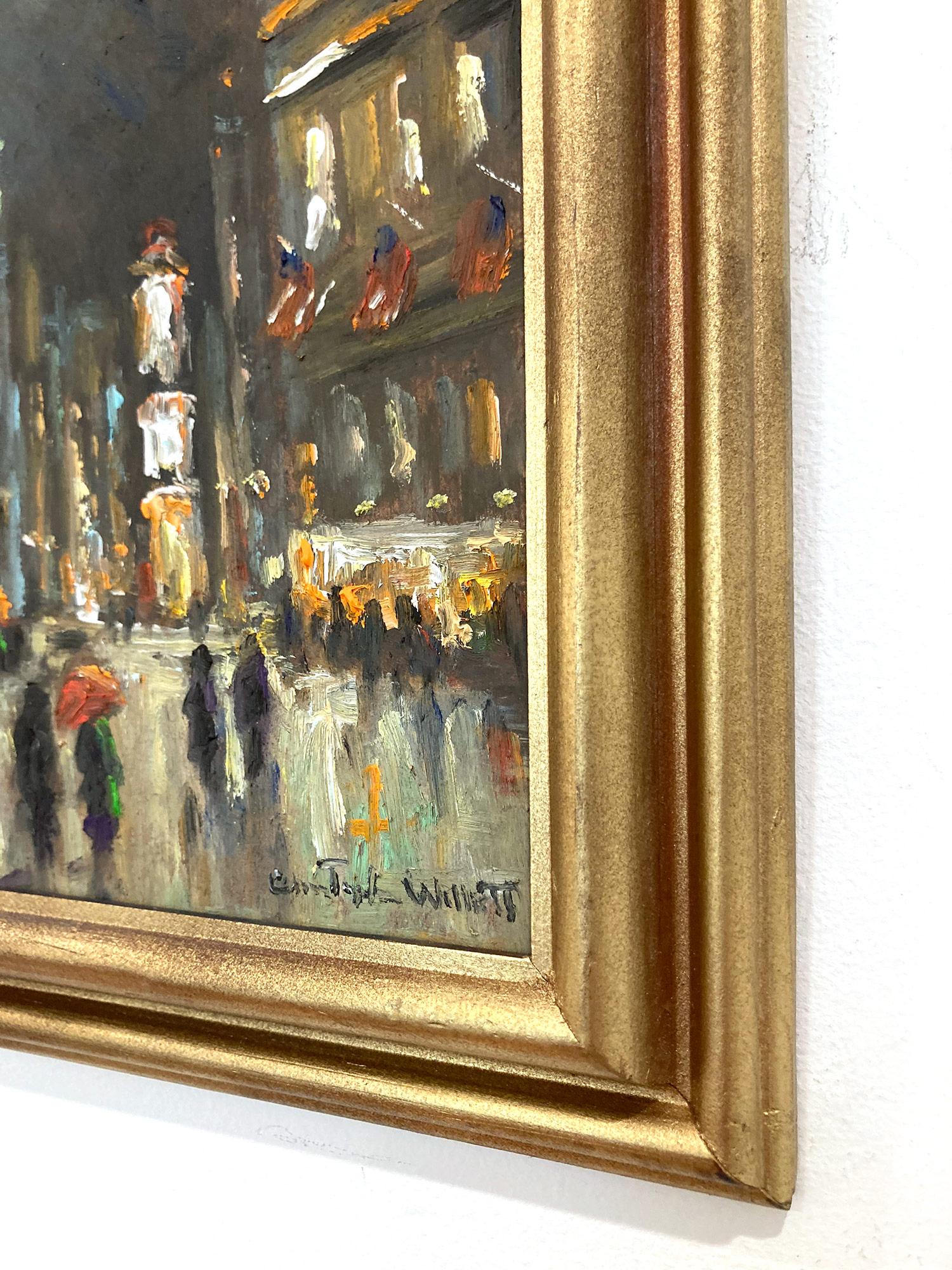 „Times Square N.Y.C.“ Impressionistische Schneeszene in New York City, Ölgemälde im Angebot 11