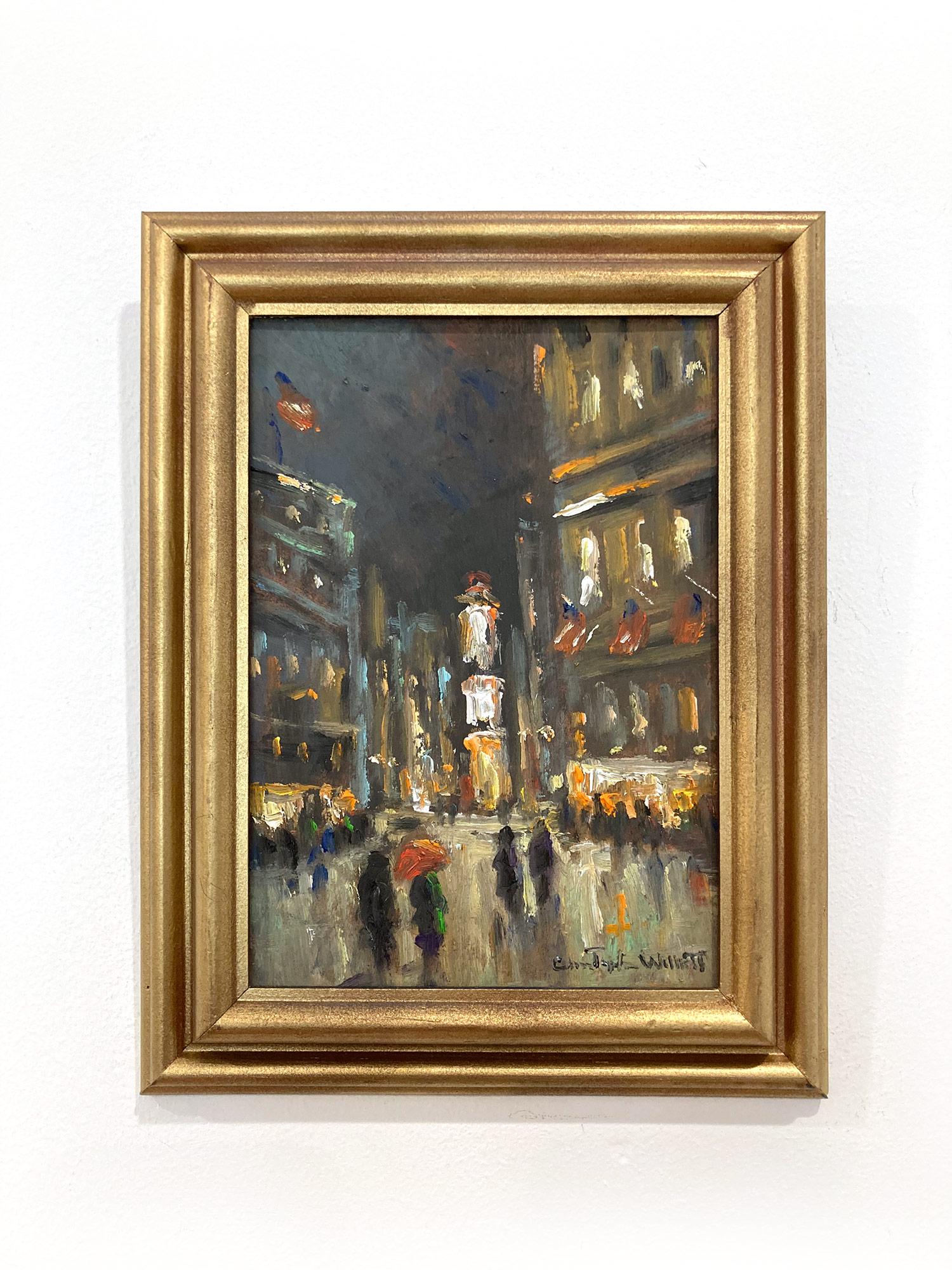 „Times Square N.Y.C.“ Impressionistische Schneeszene in New York City, Ölgemälde im Angebot 12