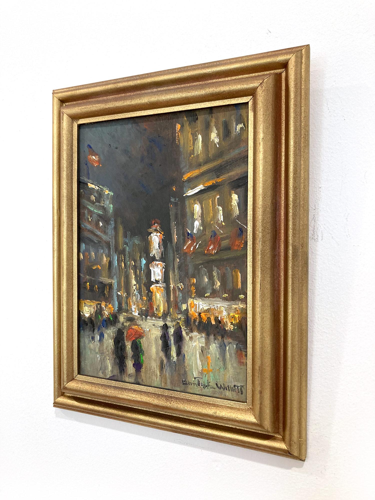 „Times Square N.Y.C.“ Impressionistische Schneeszene in New York City, Ölgemälde im Angebot 13