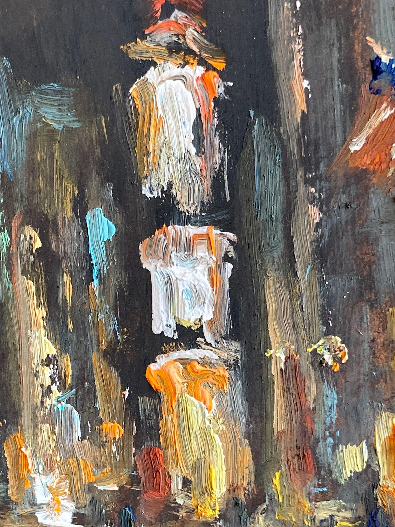 „Times Square N.Y.C.“ Impressionistische Schneeszene in New York City, Ölgemälde im Angebot 3