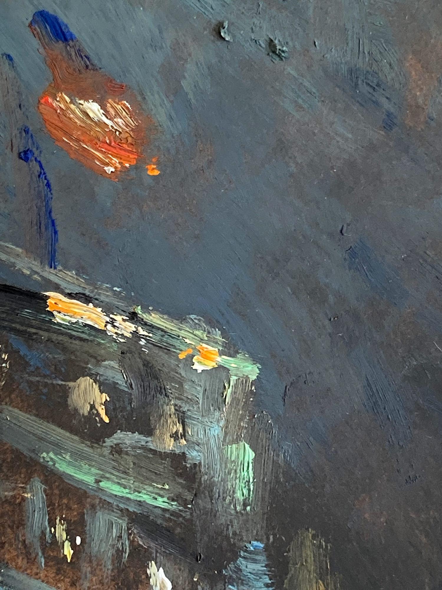 „Times Square N.Y.C.“ Impressionistische Schneeszene in New York City, Ölgemälde im Angebot 4