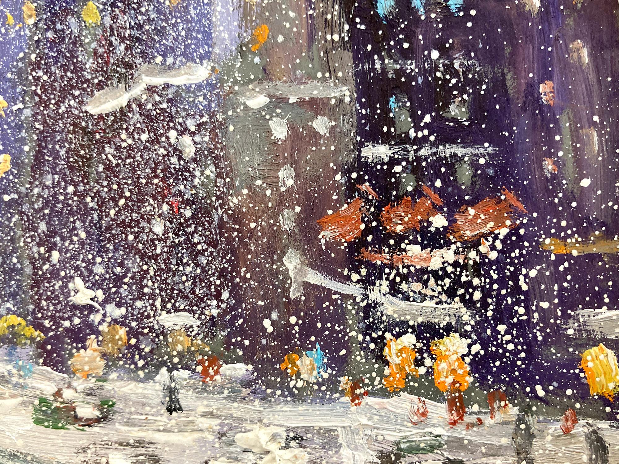 Scena impressionista della città invernale di New York che ritrae Upper Manhattan a New York. Questo pezzo è realizzato in modo intimo ma energico. Christopher è noto per aver catturato la bellezza e la semplicità di un'epoca precedente del XX