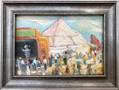 Used "Warrington Circus PA" Bucks County Pastoral Landscape Oil Painting on Board