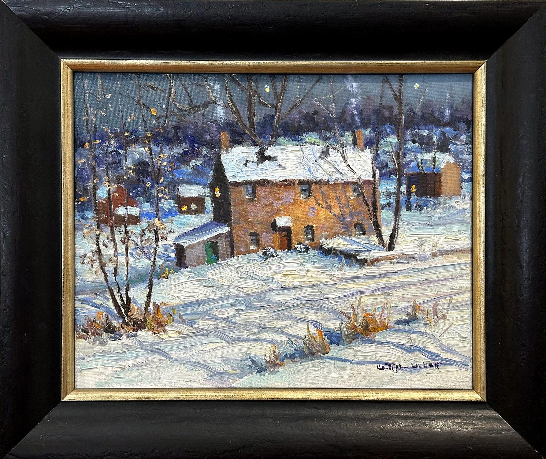 Christopher Willett Landscape Painting - "Winter Solitude" Buckingham PA, Bucks County Snow Scene Landscape Oil Painting 