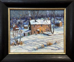 Vintage "Winter Solitude" Buckingham PA, Bucks County Snow Scene Landscape Oil Painting 