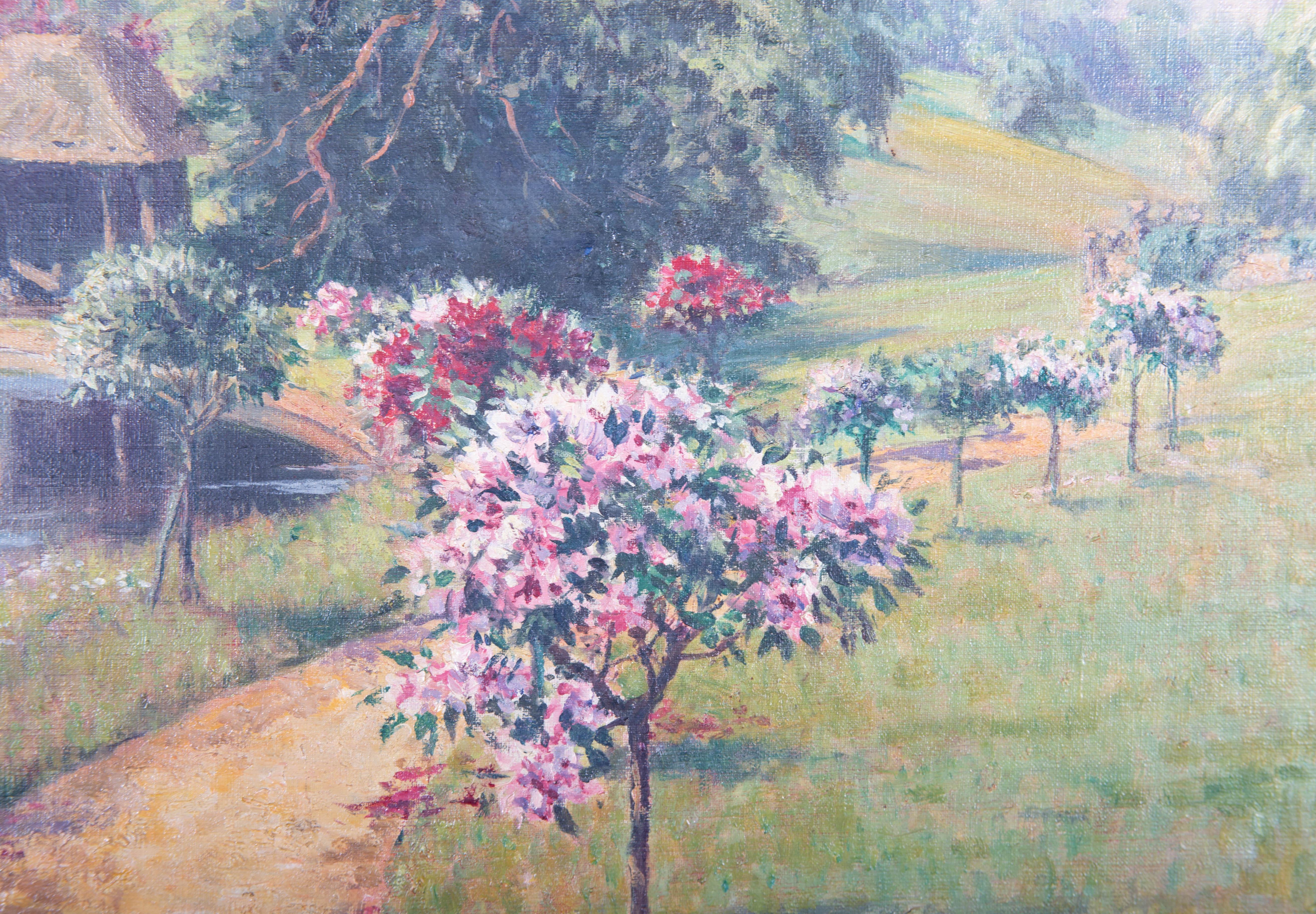 Christopher William Strange - 1931 Oil, Garden Landscape For Sale 1