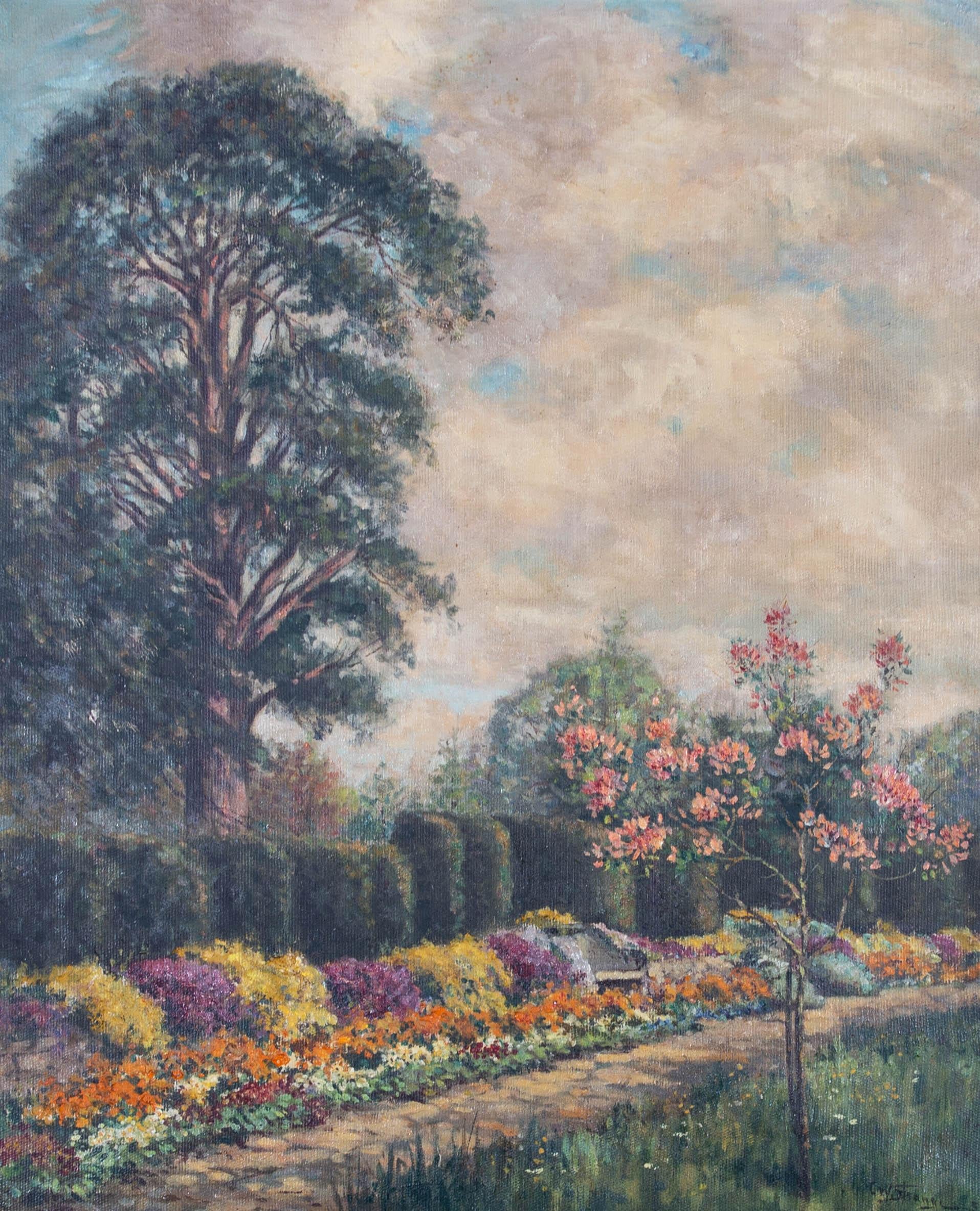 Christopher William Strange - 1931 Oil, Spring In The Garden For Sale 1