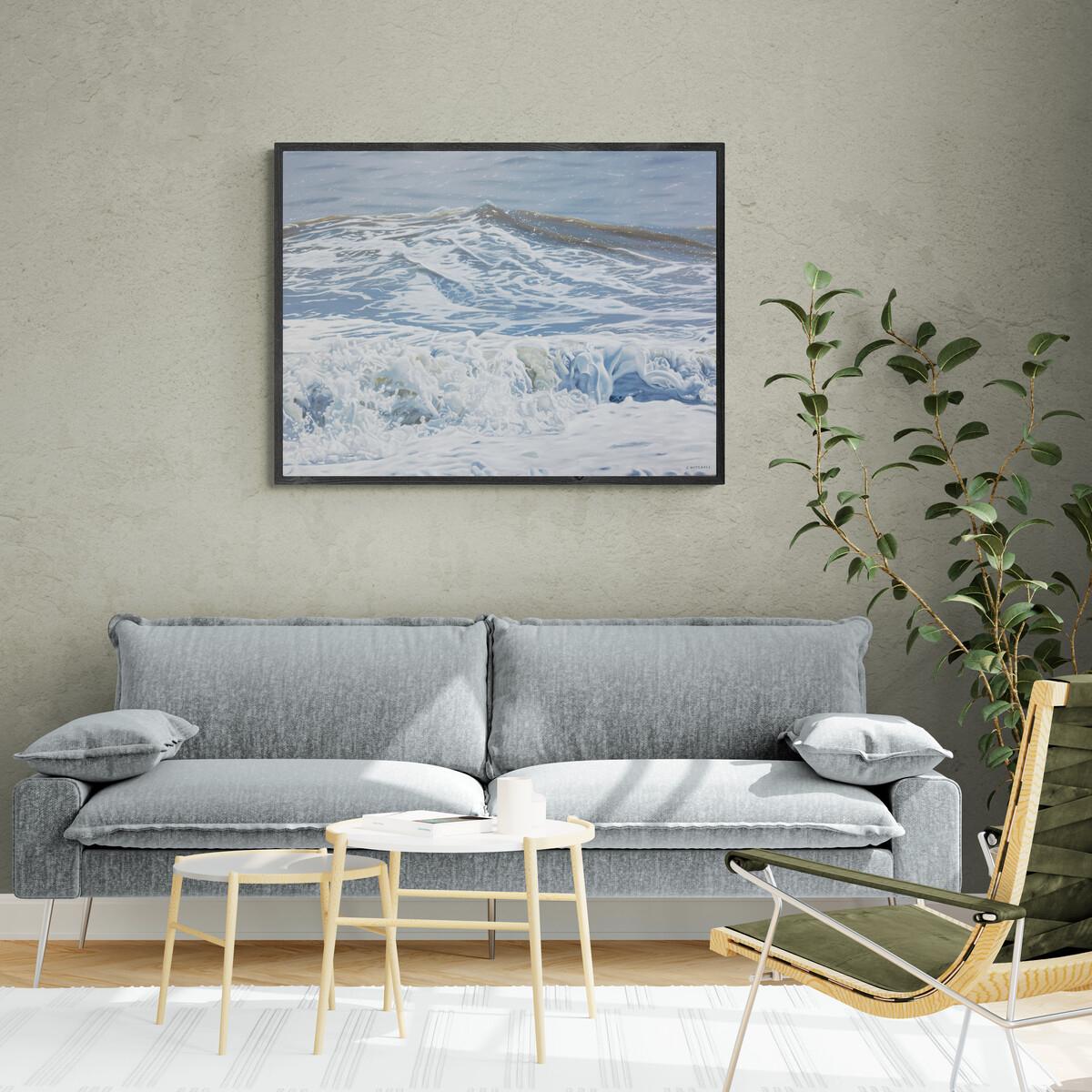 Afterwave, peinture originale, paysage, paysage marin, plage en vente 2
