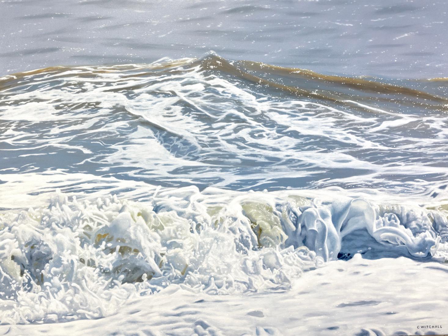 Afterwave, peinture originale, paysage, paysage marin, plage en vente 4