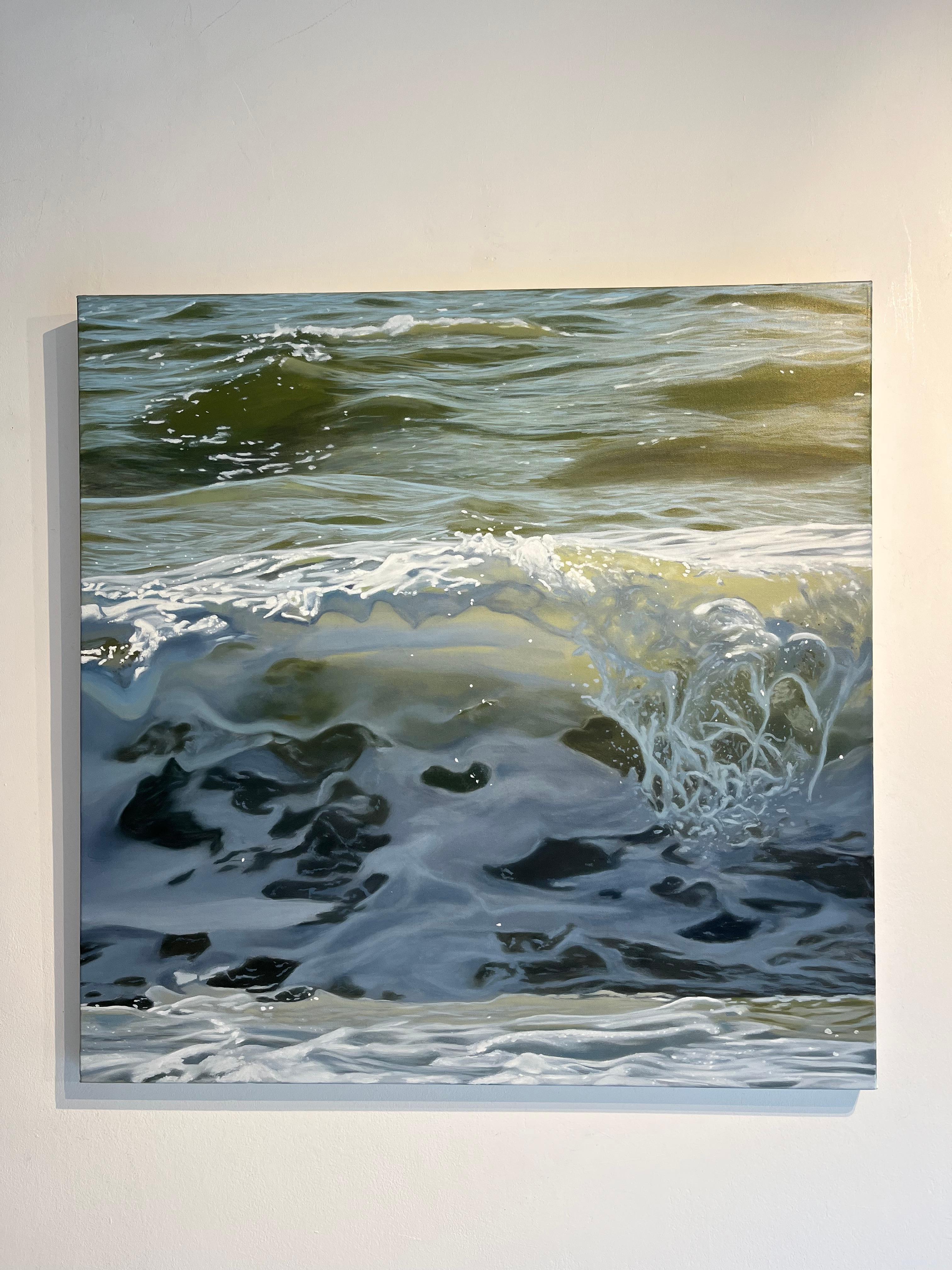 Brighton Wave-original realism seascape wave oil painting-contemporary Art - Painting by Christopher Witchall