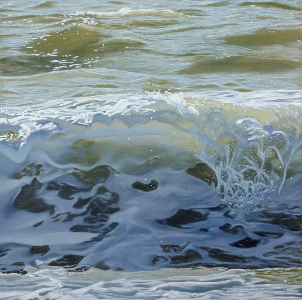Brighton Wave-original realism seascape wave oil painting-contemporary Art