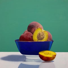 Peaches - original still life realism oil painting - contemporary artwork