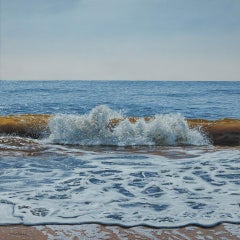 Southwold Beach, Morning-original realism seascape oil painting-contemporary art