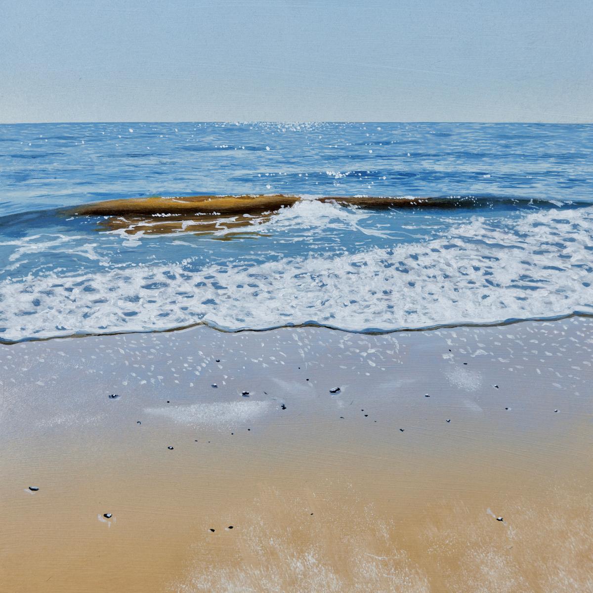 Southwold Beach, peinture originale, paysage, paysage marin, plage - Art de Christopher Witchall