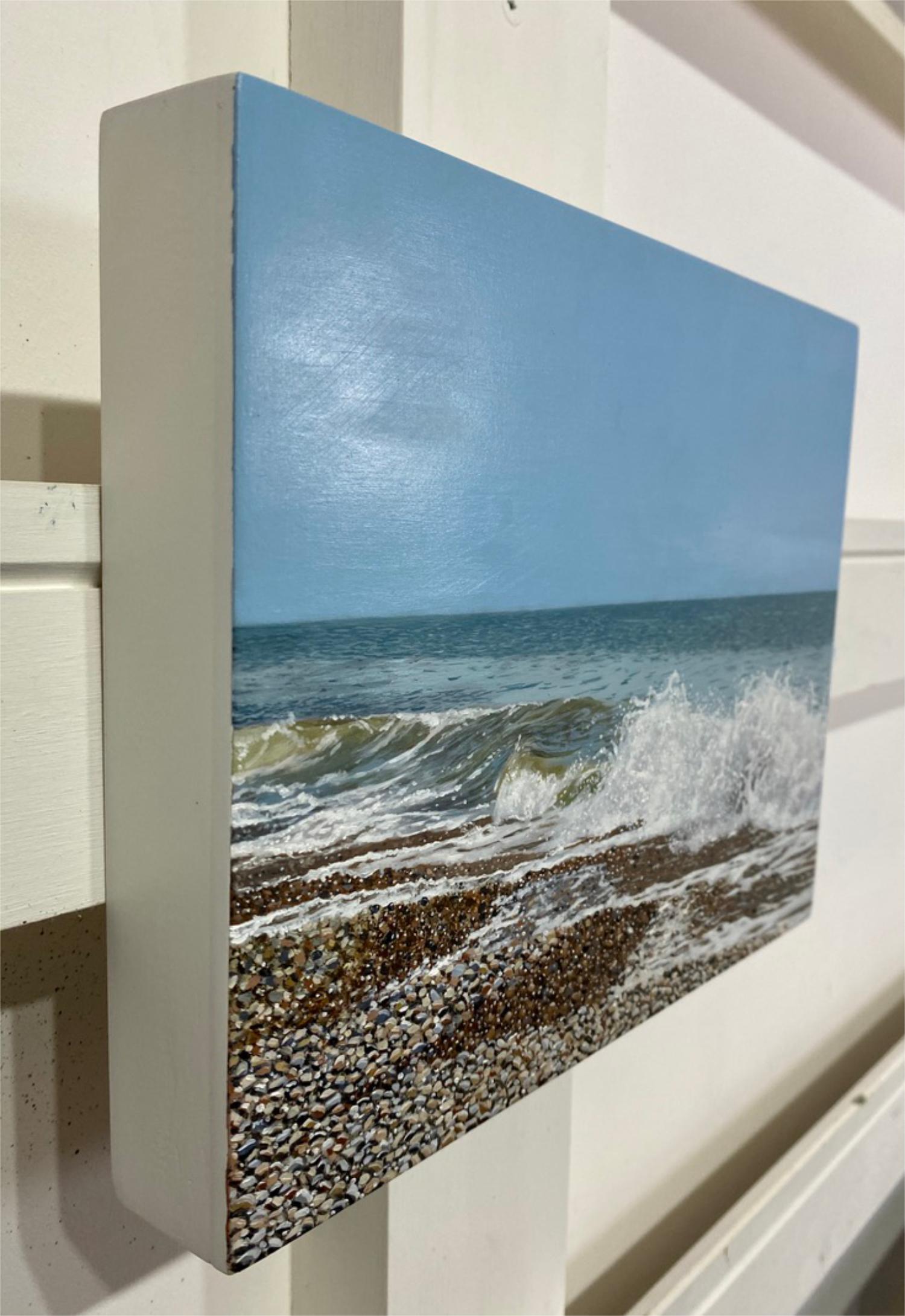 Stony Beach, peinture originale, paysage, paysage marin, plage - Painting de Christopher Witchall