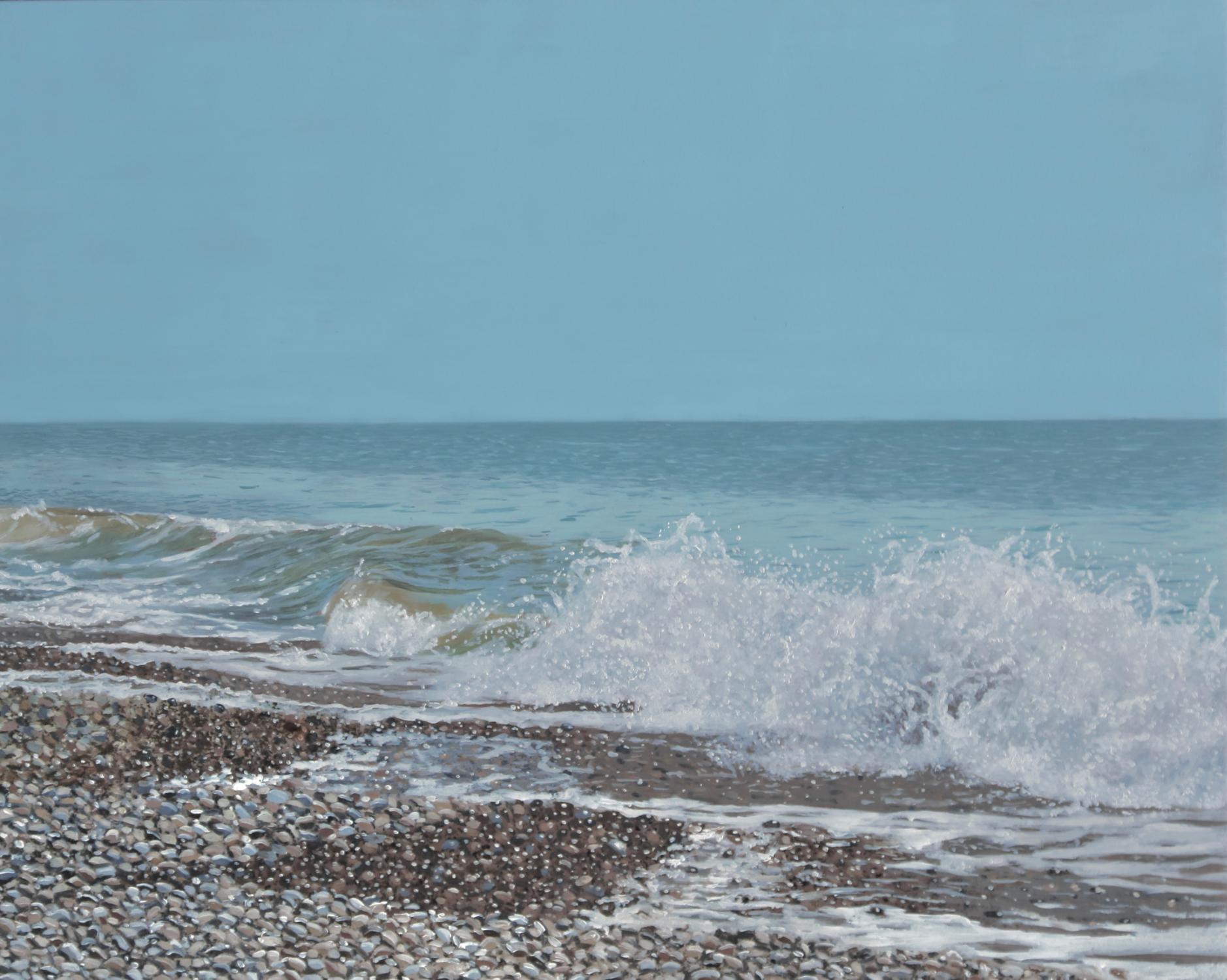 Stony Beach, peinture originale, paysage, paysage marin, plage - Contemporain Painting par Christopher Witchall