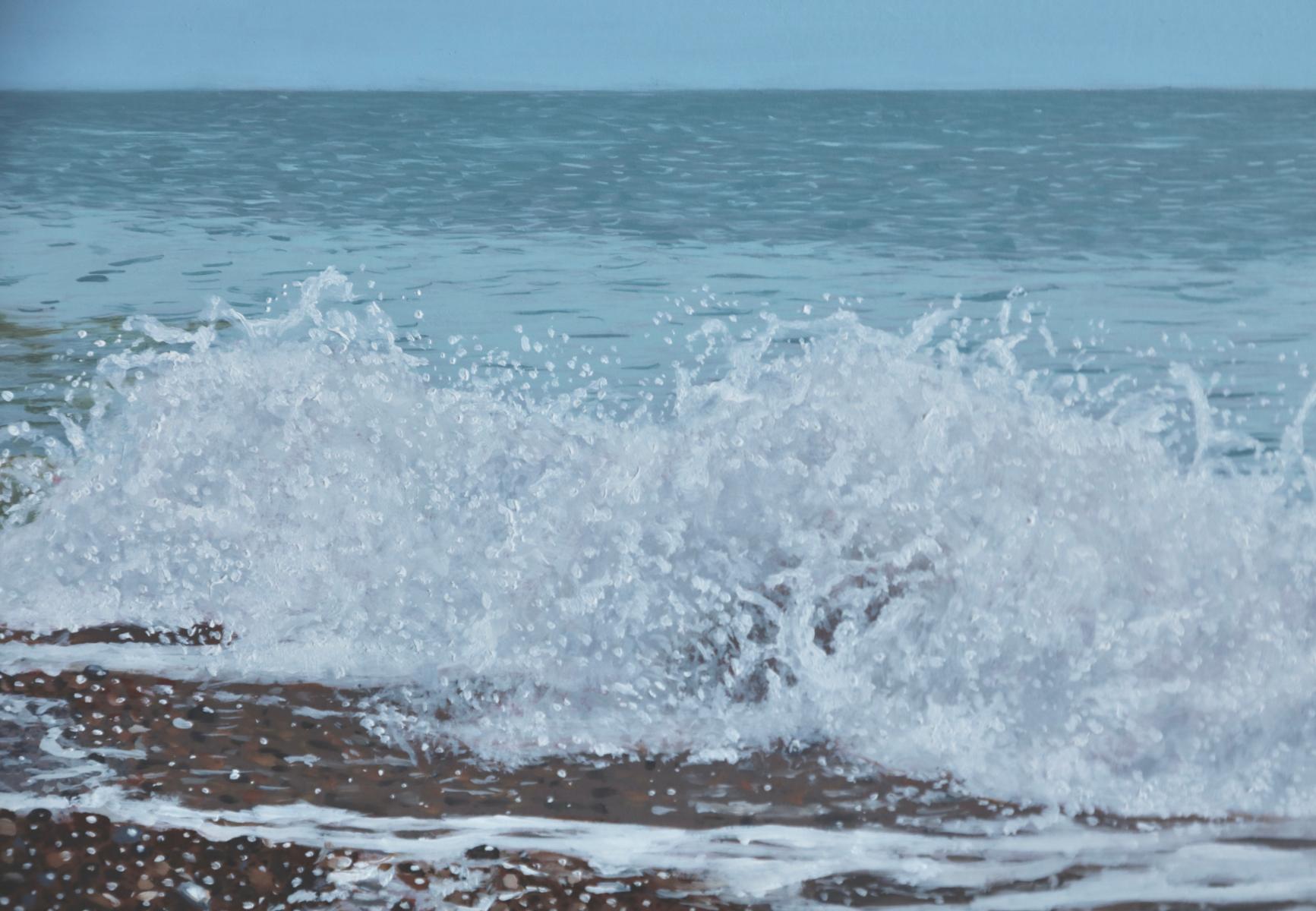 Stony Beach, peinture originale, paysage, paysage marin, plage en vente 1