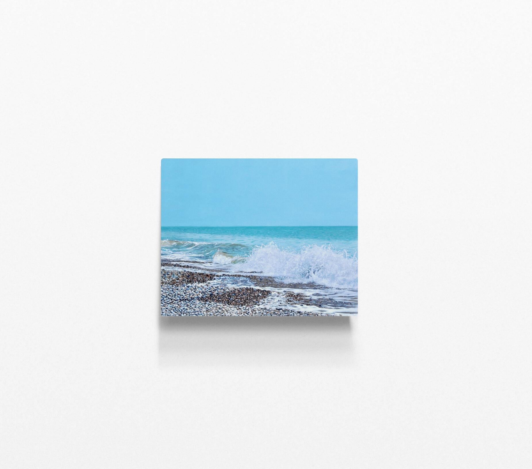 Stony Beach, peinture originale, paysage, paysage marin, plage en vente 2
