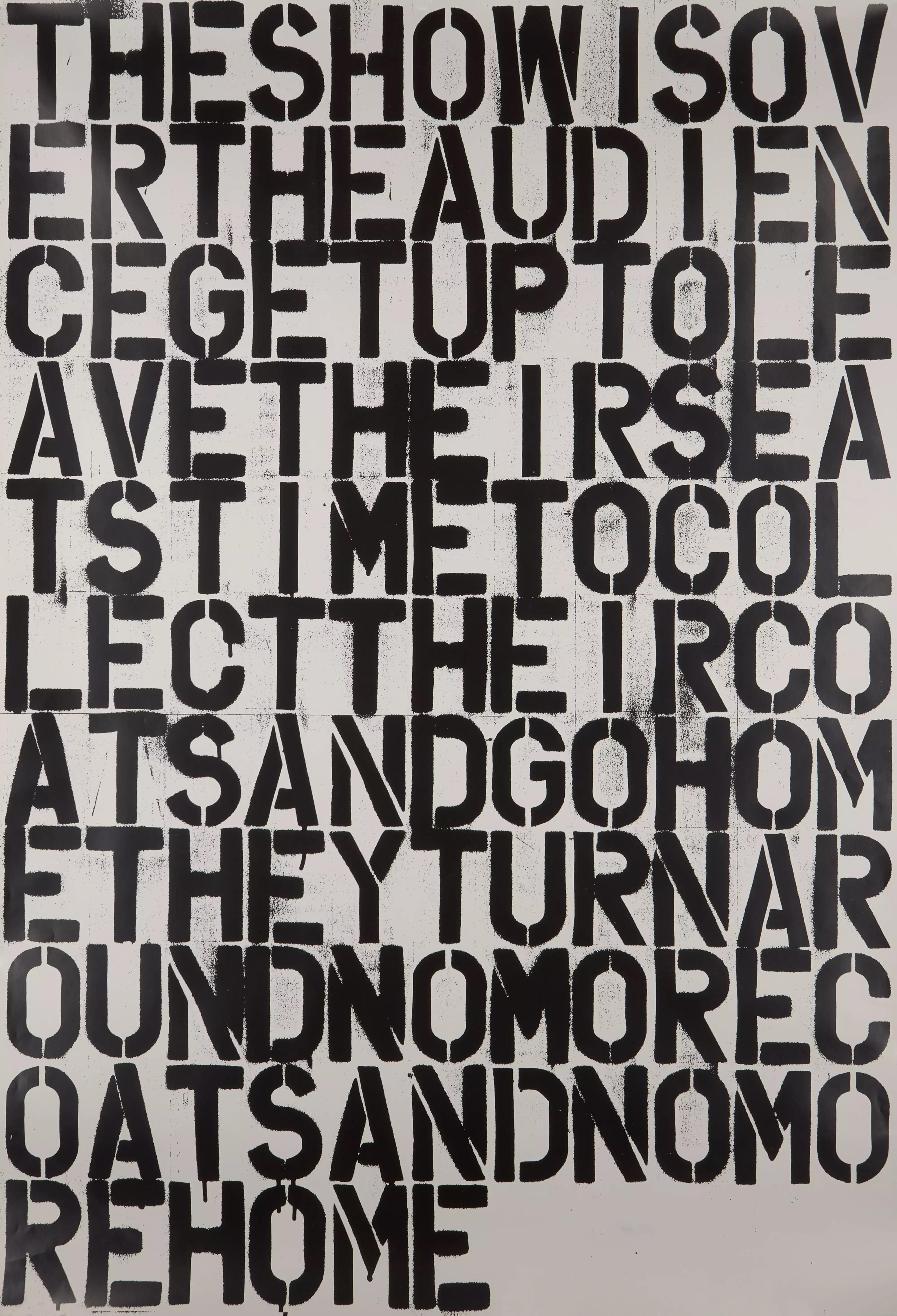 After Christopher Wool, Untitled (The Show is Over), 1993 For Sale 3