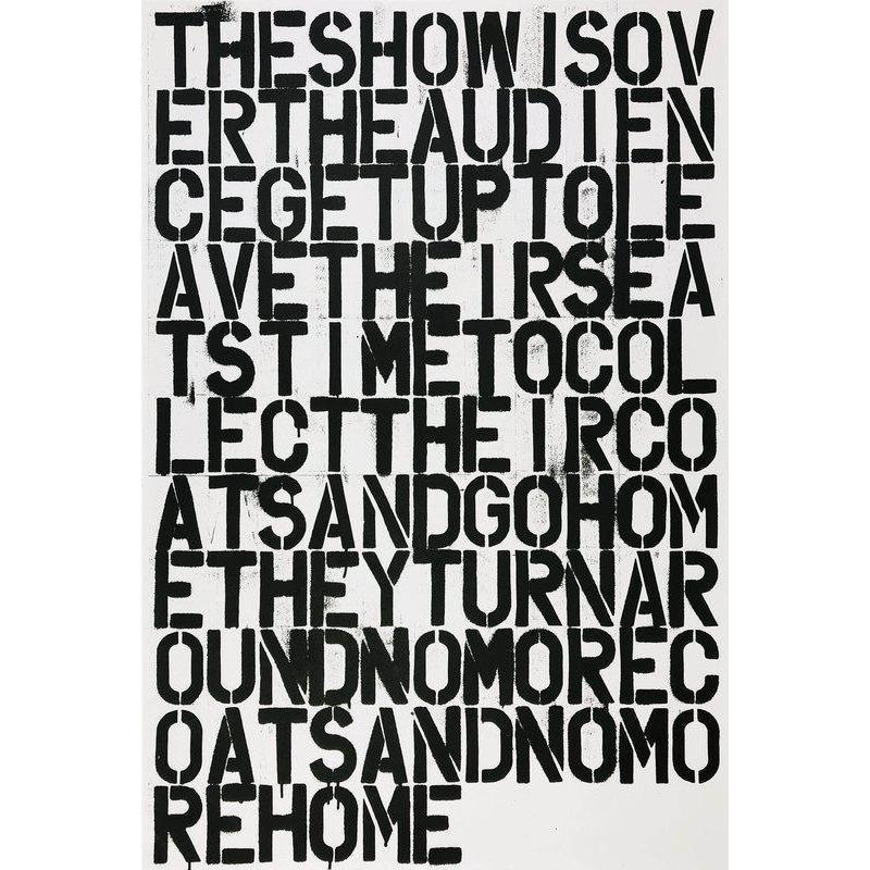 After Christopher Wool, Sin título (El espectáculo ha terminado), 1993