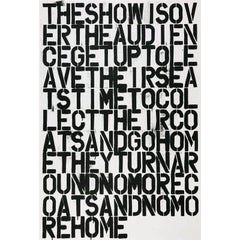D'après Christopher Wool, Untitled (The Show is Over), 1993