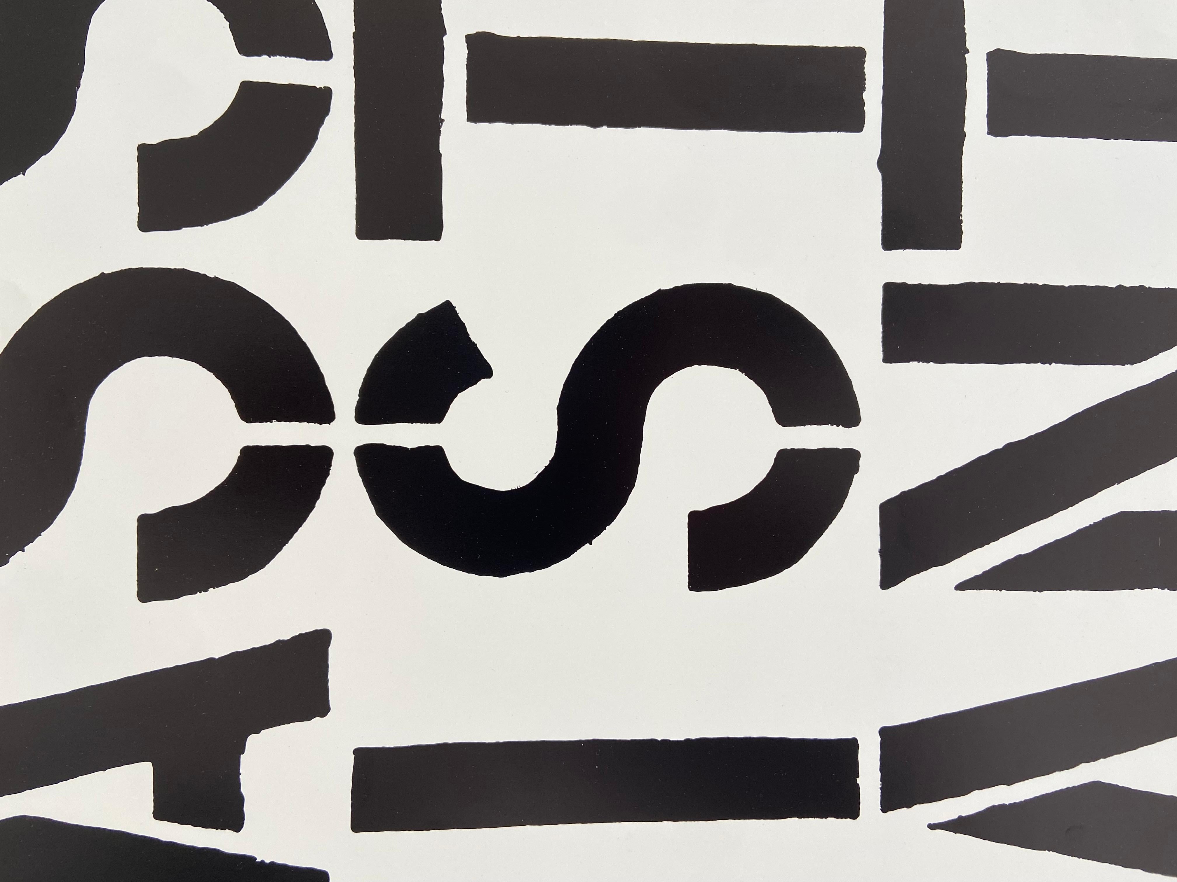 Assistant, from the Black Book: Black, White Series - Print by Christopher Wool