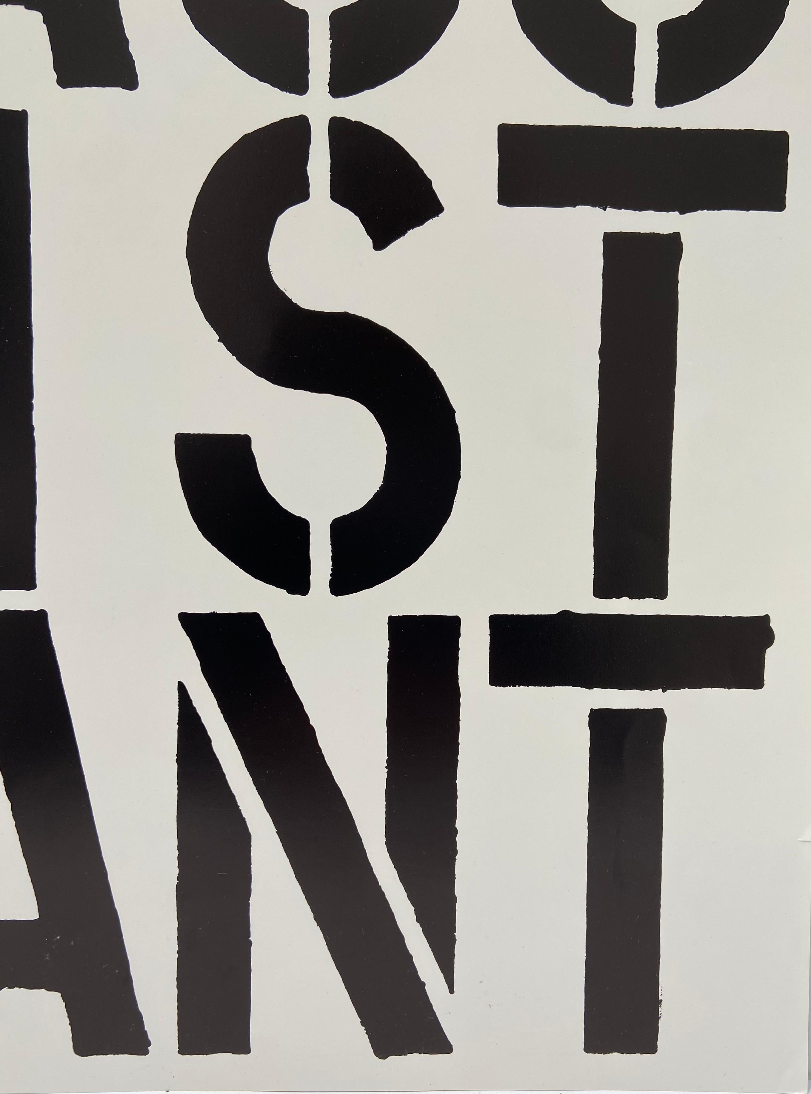 Assistant, from the Black Book: Black, White Series - Contemporary Print by Christopher Wool