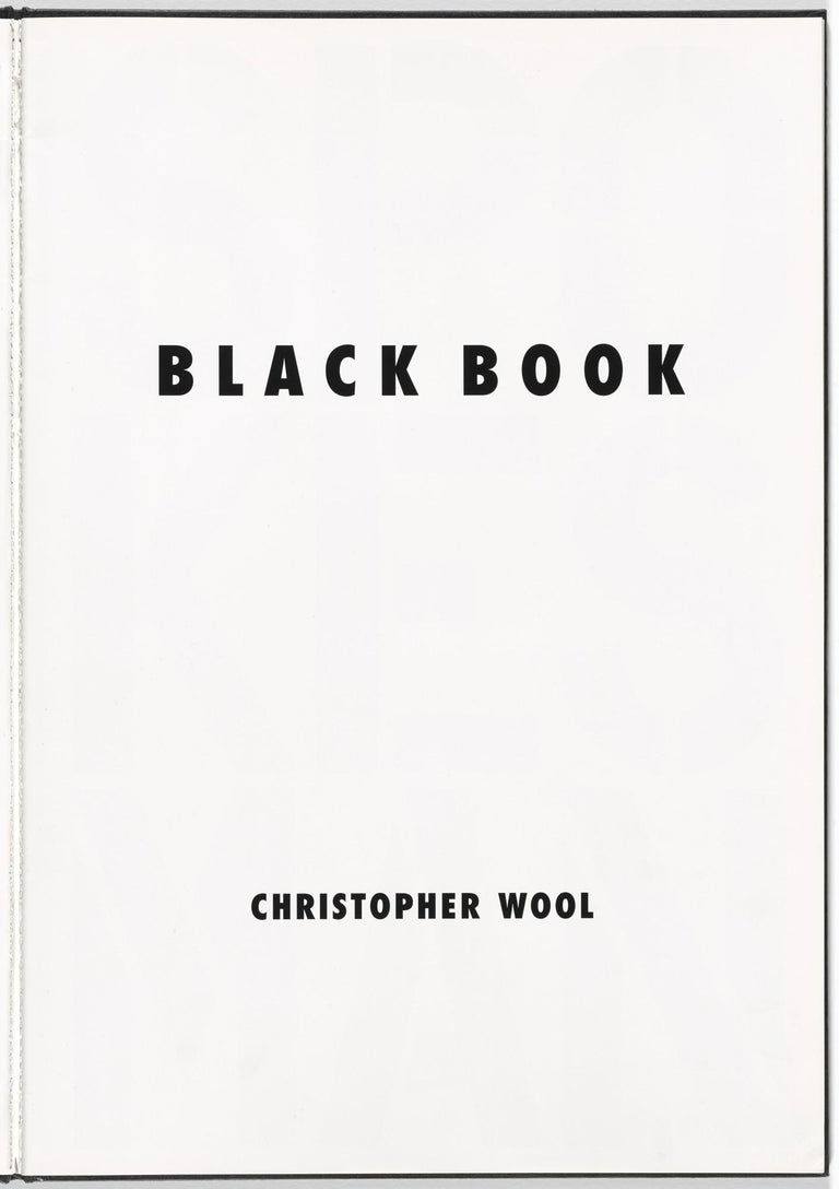 Christopher Wool Black Book For Sale at 1stDibs