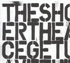 Lithographie en laine noire et blanche « The Show is Over... » de Christopher Wool