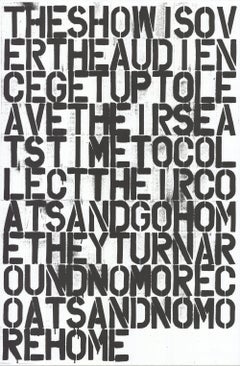 Christopher Wool 'The Show is Over...' Black,White Offset Lithograph