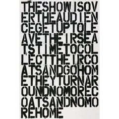 Christopher Wool, Untitled (The Show is Over), Offset Lithograph on Paper, 1993