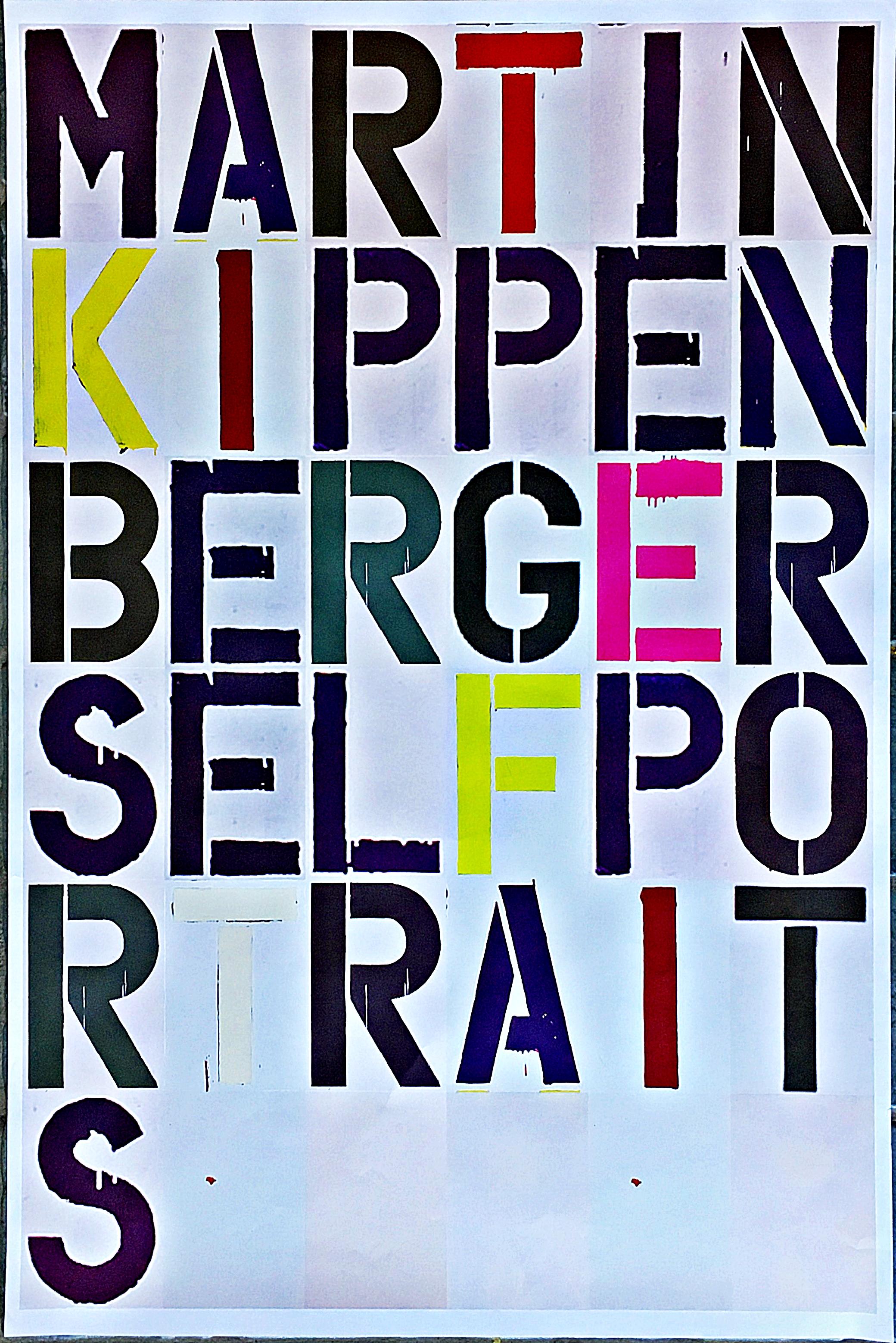 Christophe Wolle
Martin Kippenberger Self-Portraits Poster, 2005
Offsetlithografisches Plakat in Farben auf glattem Velin.
36 × 24 Zoll
Ungerahmt

Dieses von Christopher Wool entworfene Plakat wurde anlässlich der Ausstellung von Martin Kippenberger