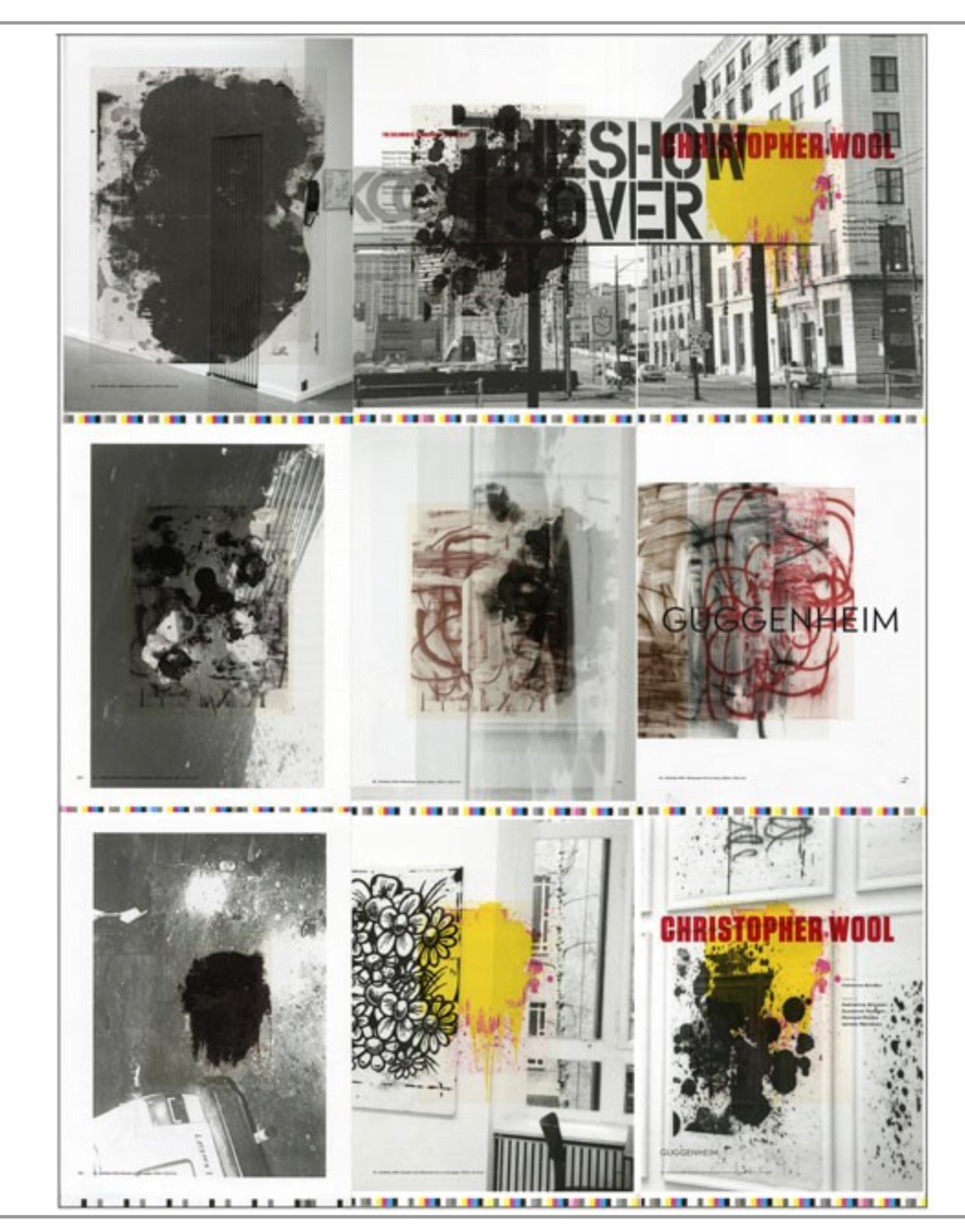 Christopher Wool Figurative Print - "The Show is Over" Guggenheim museum exhibition poster Minimalist Art 33.5 x 25"