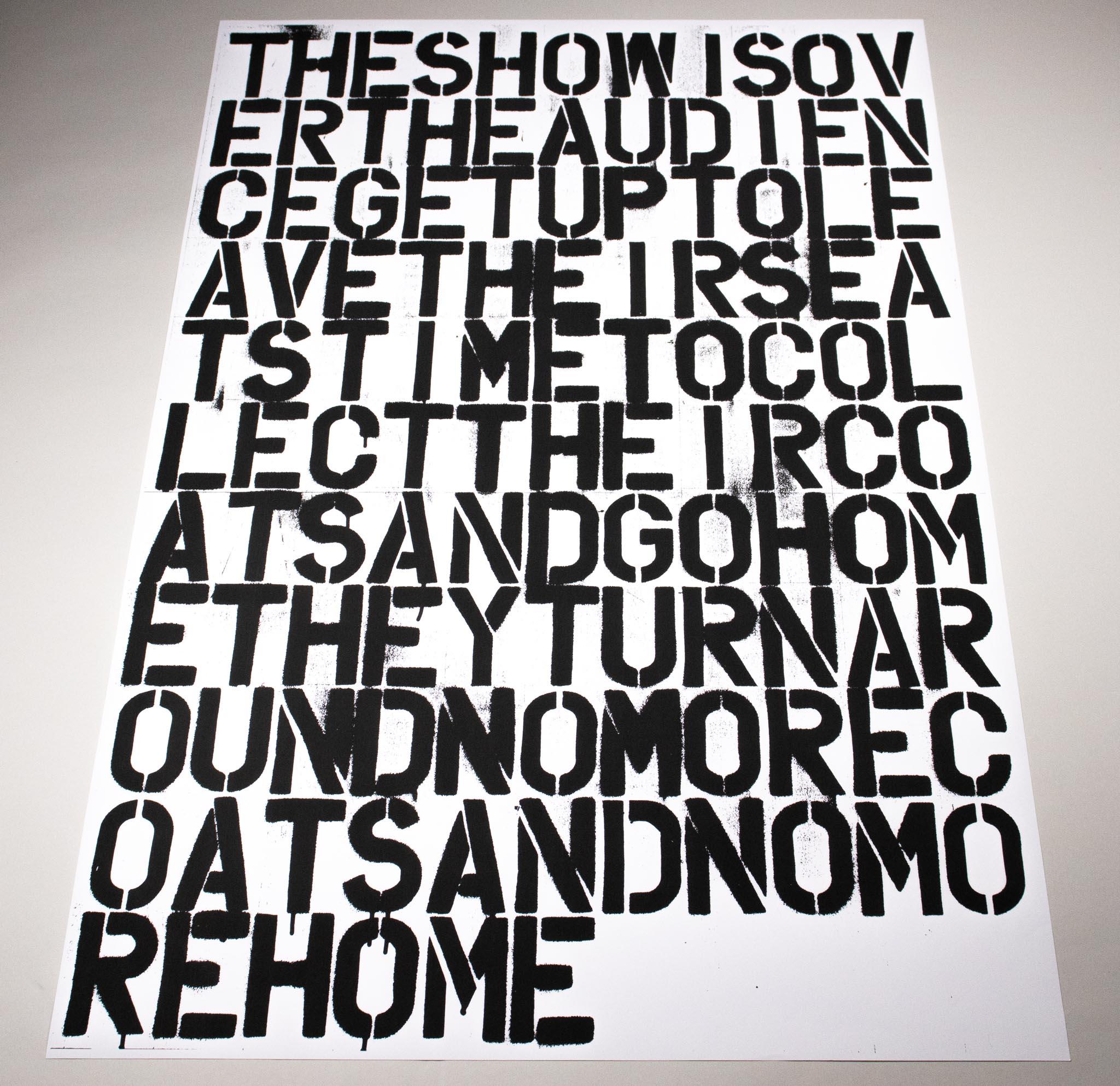 Untitled (The Show is Over) - 2019 (1993) - Original Lithograph - Licensed New - Print by Christopher Wool