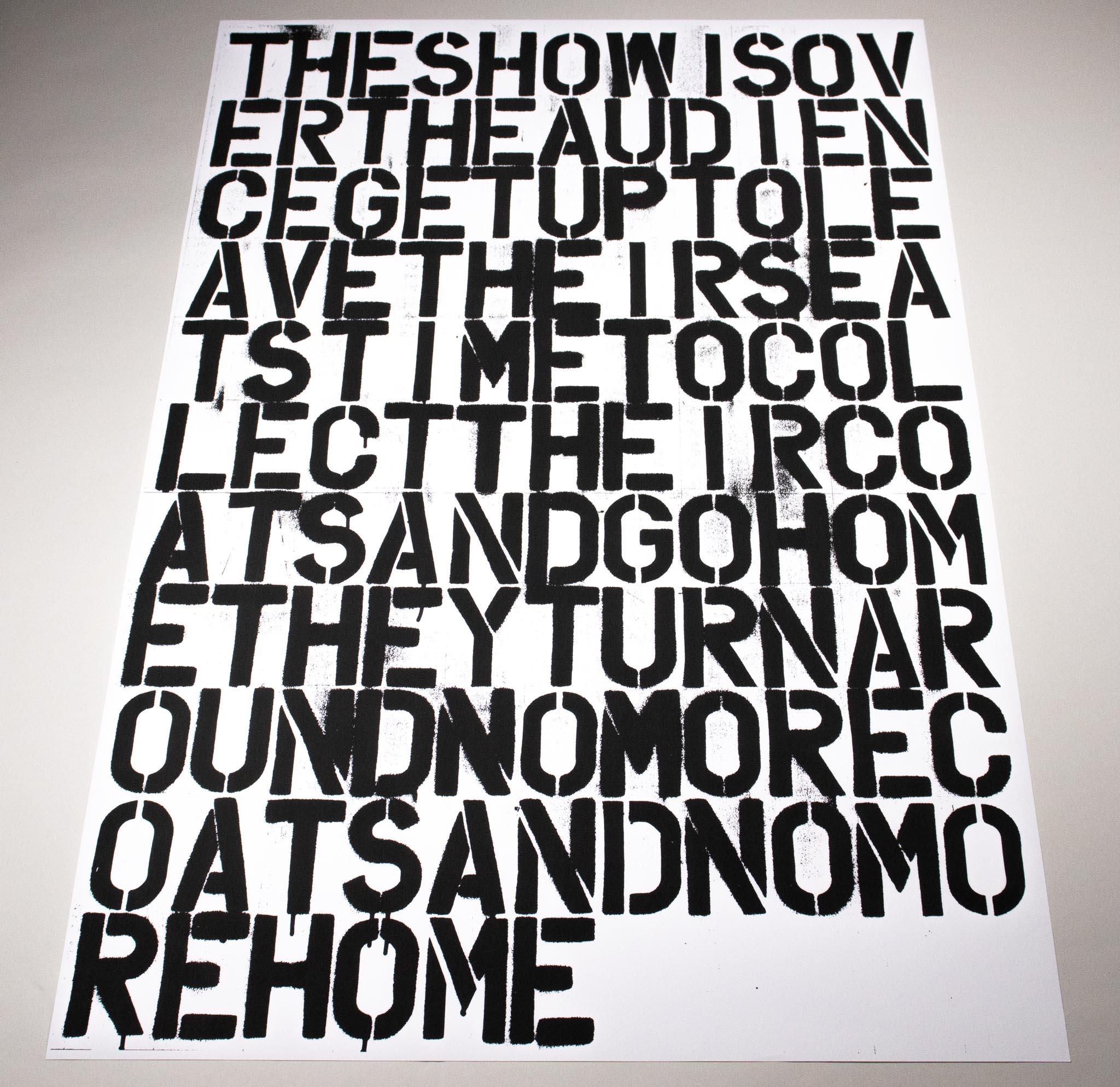 Senza titolo (Lo spettacolo è finito) - 2019 (1993) - Litografia originale - Licenza nuova - Print di Christopher Wool