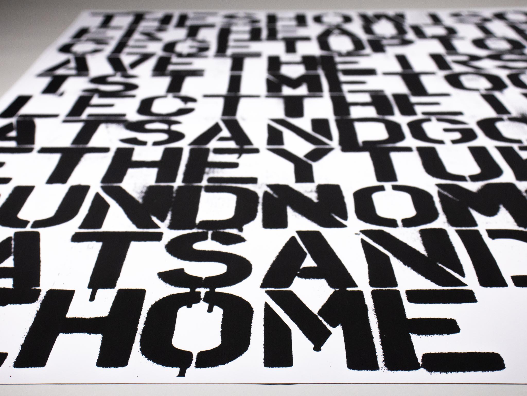 Christopher Wool & Felix GONZALEZ-TORRES
Senza titolo (Lo spettacolo è finito)

Litografia offset su carta
118.8 × 79.3 cm (46.8 × 31.2 in)

Questa stampa fa parte di un'opera d'arte di Christopher Wool e Felix Gonzalez-Torres. Creata