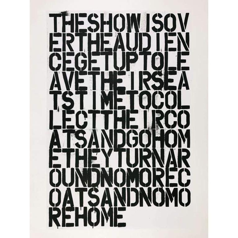 Untitled (The Show Is Over) - Print by Christopher Wool