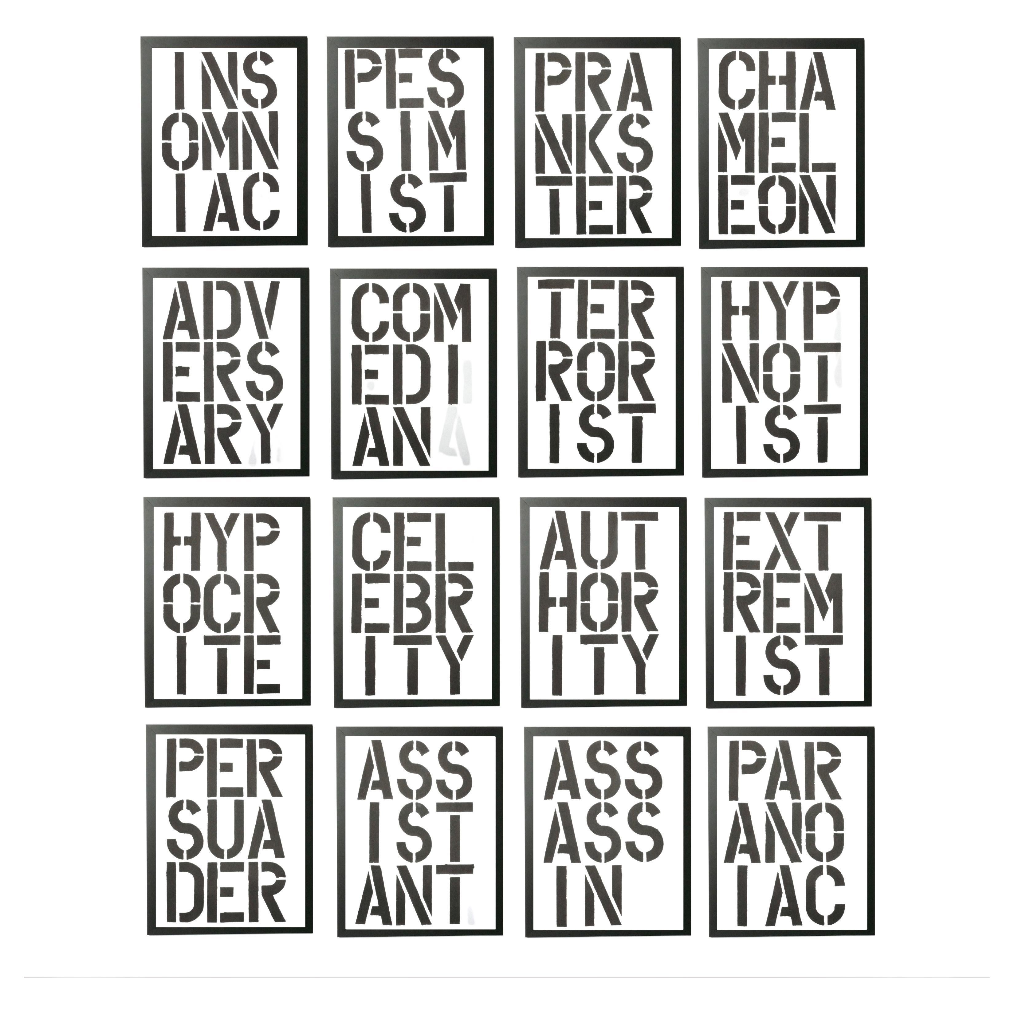 Christopher Wool Sebastien Girard Set of 16 Black Book Twice Lithographs For Sale