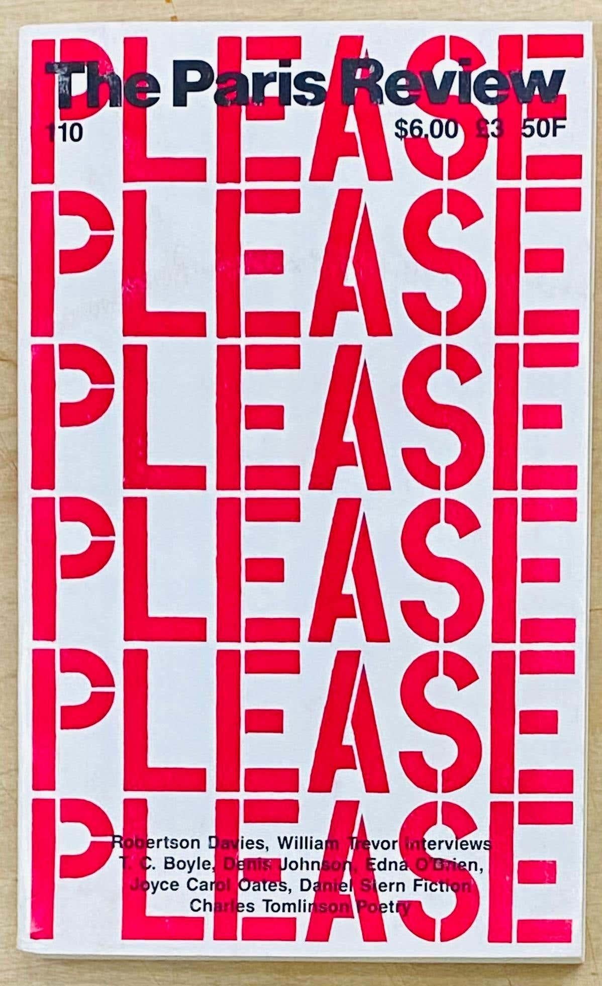 Christopher Wool the Paris Review, 1989 In Good Condition For Sale In Brooklyn, NY