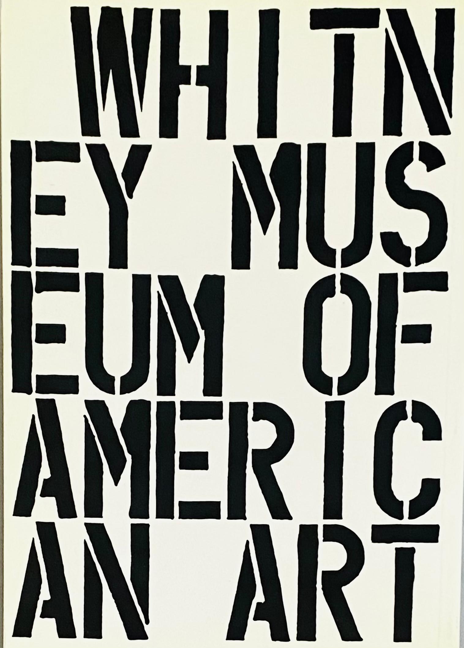 Christopher wool illustrated Whitney Museum Biennial exhibition catalog, 1989:

The 1989 Whitney Biennial, with original cover design by Christopher Wool. Contains full color illustrations of the work of 53 participants, including Jeff Koons,