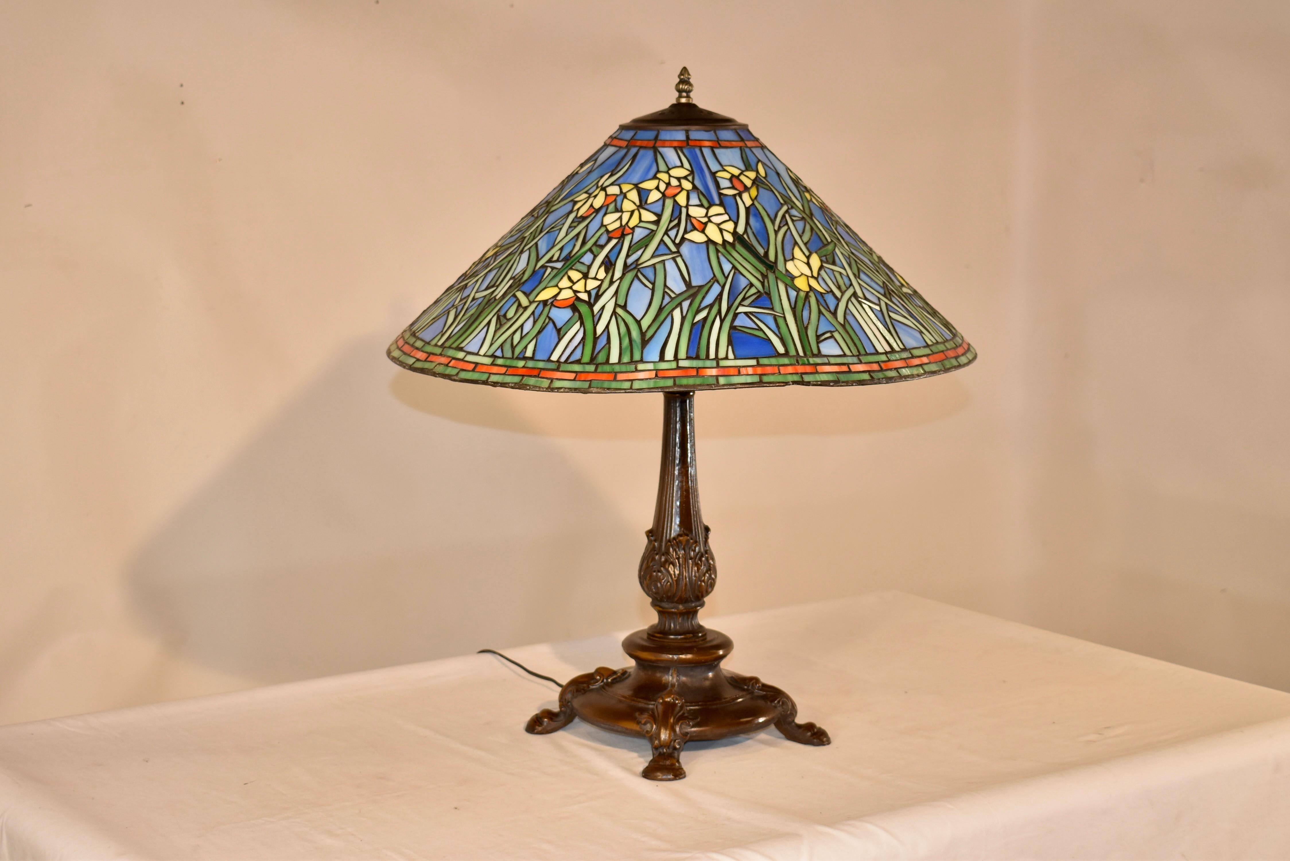 English Christopher Wray Stained Glass Lamp from England