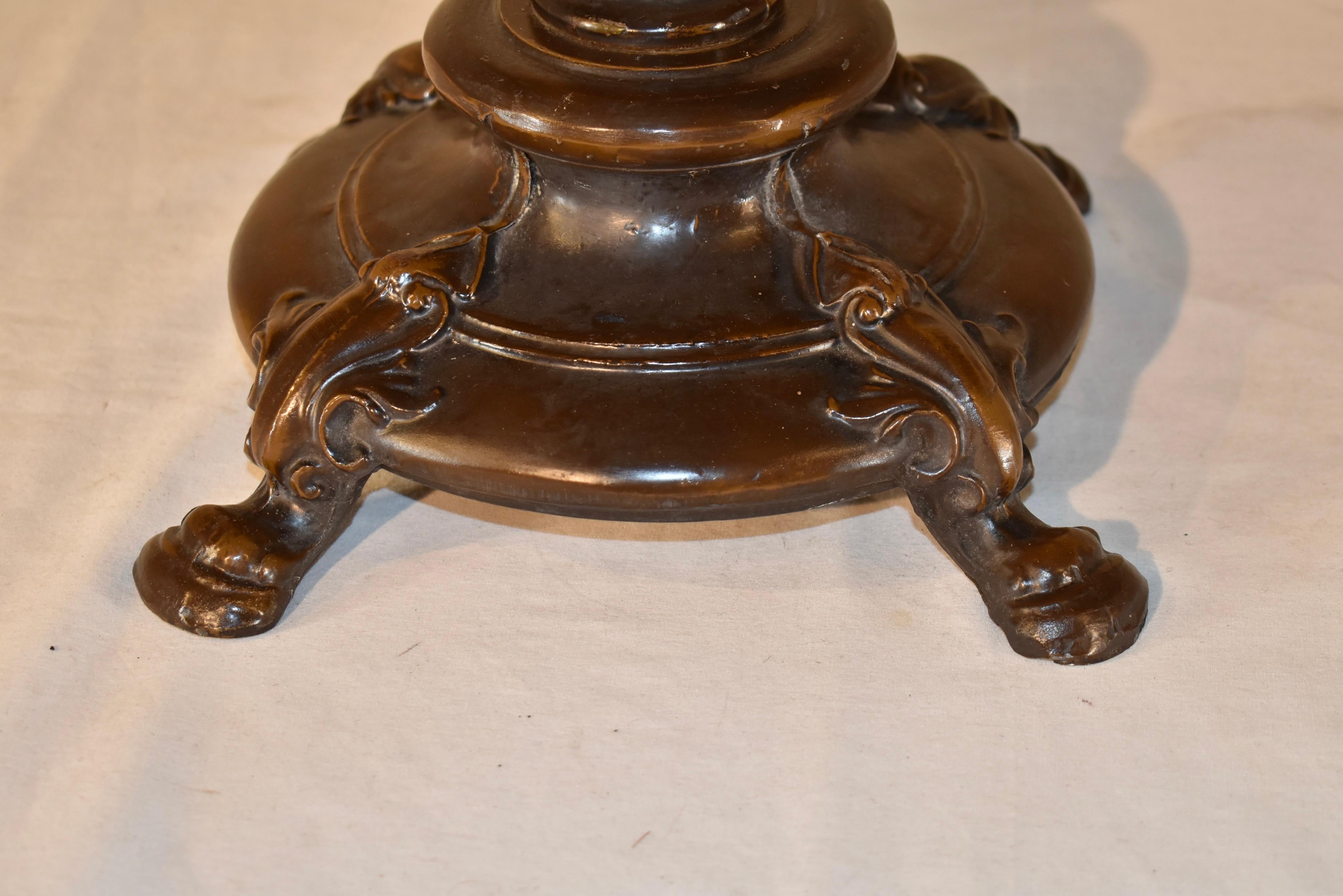 Brass Christopher Wray Stained Glass Lamp from England