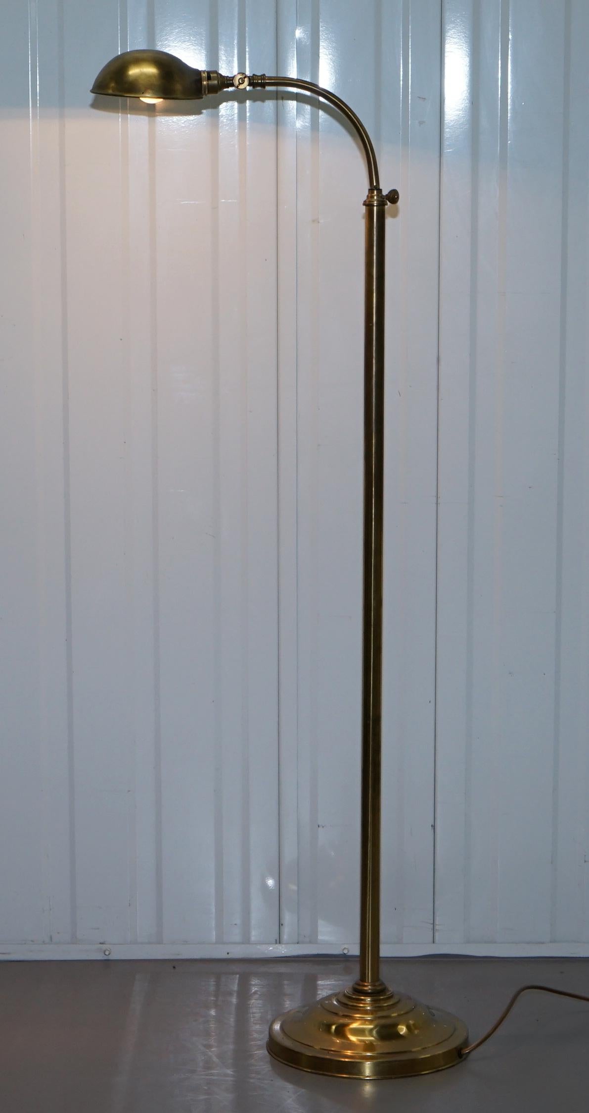 English Christopher Wrays Lighting Emporium Hight Adjustable Floor Standing Lamp Brass